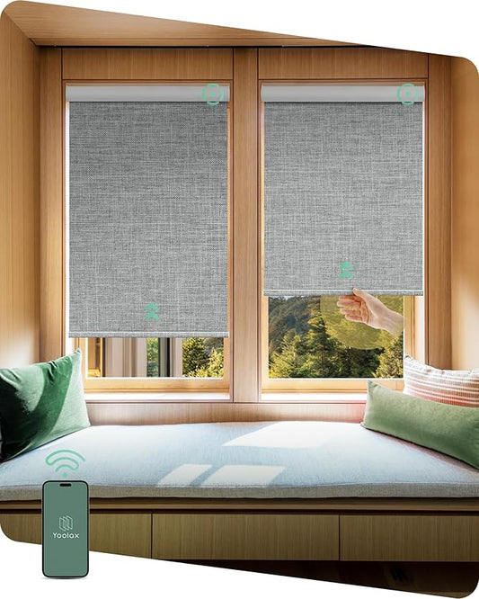 Yoolax Motorized Shades Dual Control, MotionFlex Motorized Roller Shades
