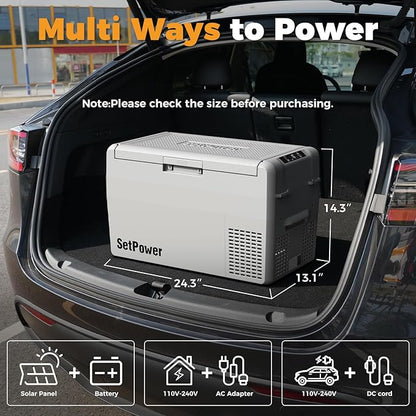 Setpower Car Refrigerator 50 Hours Backup Cooling 27 Quart 12 volt Fridge