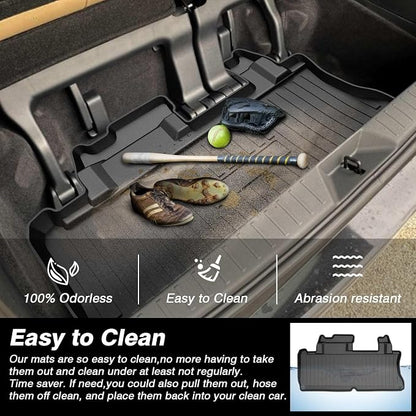 KUST Cargo Trunk Mat for Toyota Sienna 2021-2026 (with Spare Tire), Rear Trunk Cargo Liner All Weather Protection, TPE Rubber Raised Edge