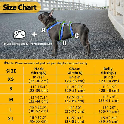 Escape Proof Dog Harness, Secure Dog Harness No Escape, Fully Reflective Harness with Handle,Breathable,Durable, Adjustable Vest for Small Dogs Walking, Training,and Running Gear (Sea Blue,S)