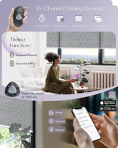 Graywind Motorized Solar Shades Light Filtering Mesh Shade Compatible