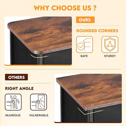 Curved Profile Dresser for Bedroom, Chest of Drawers, 9 Storage Drawers