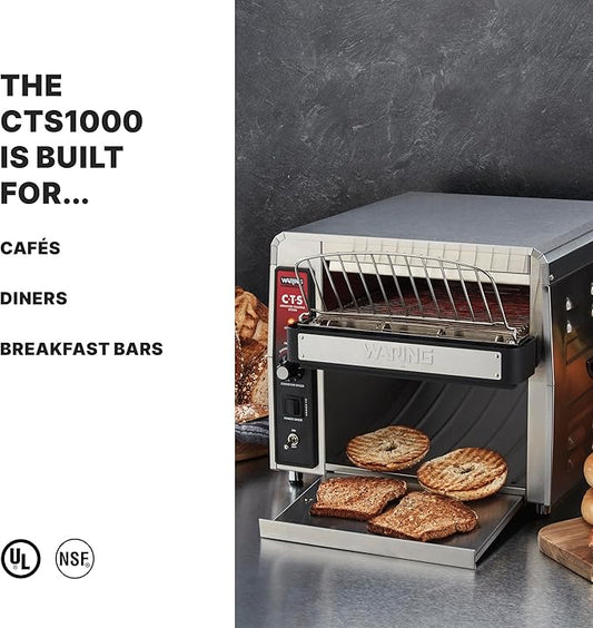 Waring Commercial CTS1000 Coneyer Toaster, 450 Slices per hour, 5-15 Phase Plug
