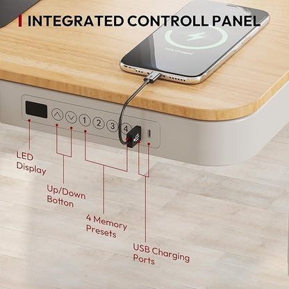 Standing Desk with Drawer, Electric Height Adjustable Home Office Desk with