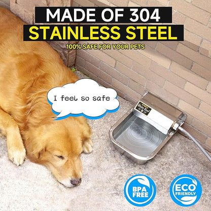 Automatic Water Dispenser for Dogs, 3L /101 oz 304 Stainless Steel Dog Water