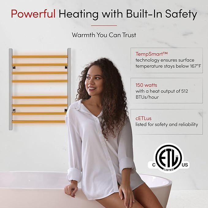 WarmlyYours Heated Towel Rack for Bathroom