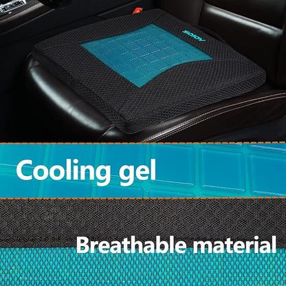 Sojoy Gel Seat Cushion,Portable Memory Foam Chair Seat Cushion for Car,Office,Wheelchair,Lower Back, Sciatica and Tailbone Pain Relief