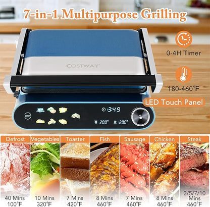 COSTWAY Panini Press, 1200W Sandwich Maker