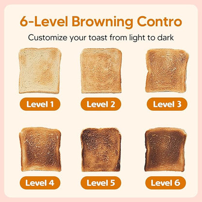 Trisiko® Touch Screen Toaster 2 Slice, Stainless Steel Smart Toaster