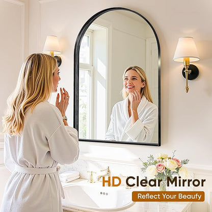 Arched Mirror 24"x36", Bathroom Mirror, Wall Mounted Vanity Mirror