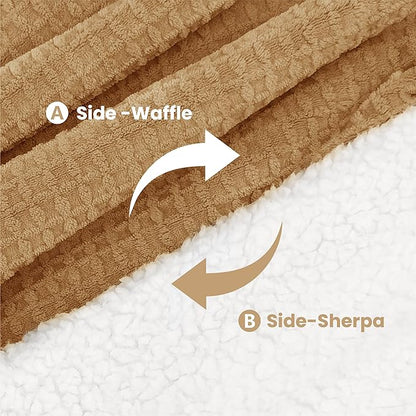 Heated Blanket Electric Blanket Twin Waffle, 62x84 Inches Sherpa Fleece Fast