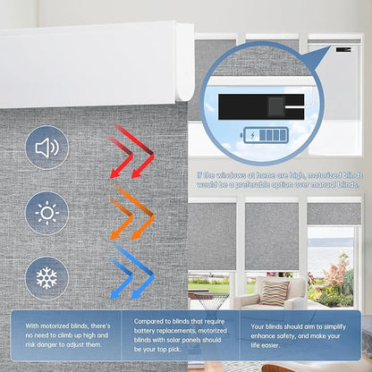 DENFOON Motorized Blinds with Remote Control, Custom Blackout Electric Smart