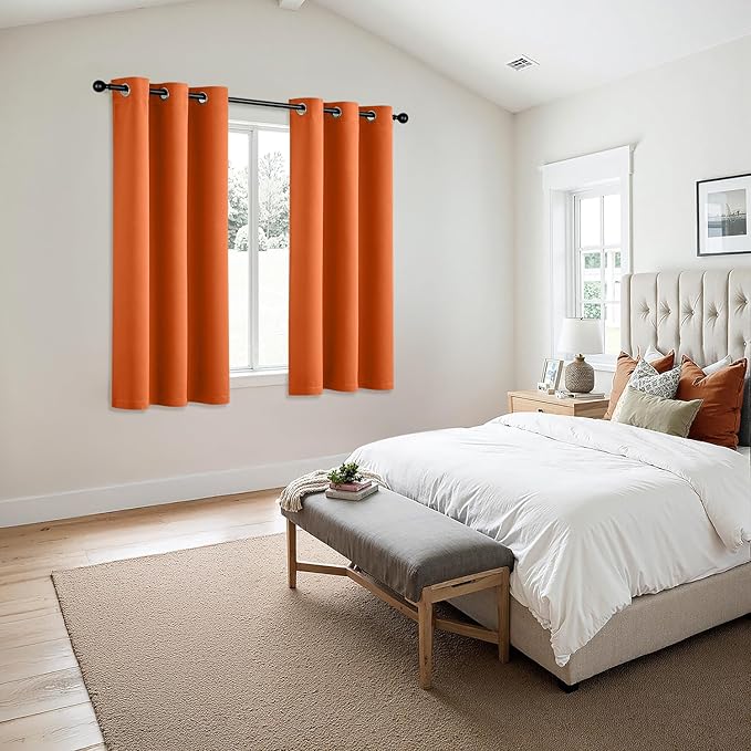 MIULEE Orange Blackout Curtains