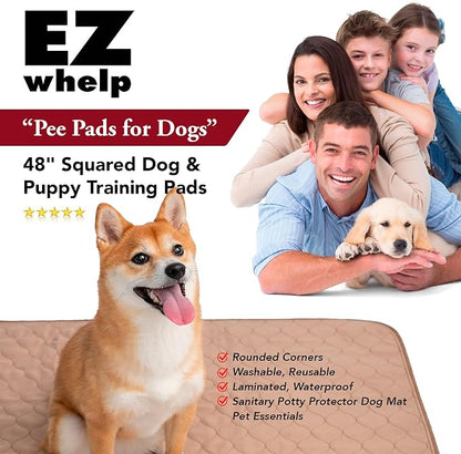 Reusable Dog Pee Pads, Washable Waterproof Mat 27x32 in, 2 Pack | 27x32 washable waterproof pee pads with rounded corners, reusable laminated puppy pads for potty training, 2-pack