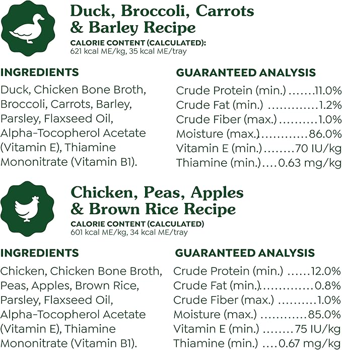 Greenies Smart Topper High Protein Wet Mix-in for Dogs, Chicken, Peas, Apples, and Brown Rice Recipe & Duck, Broccoli, Carrots and Barley Recipe Variety Pack with Whole Grains, 8 Trays of 2oz.
