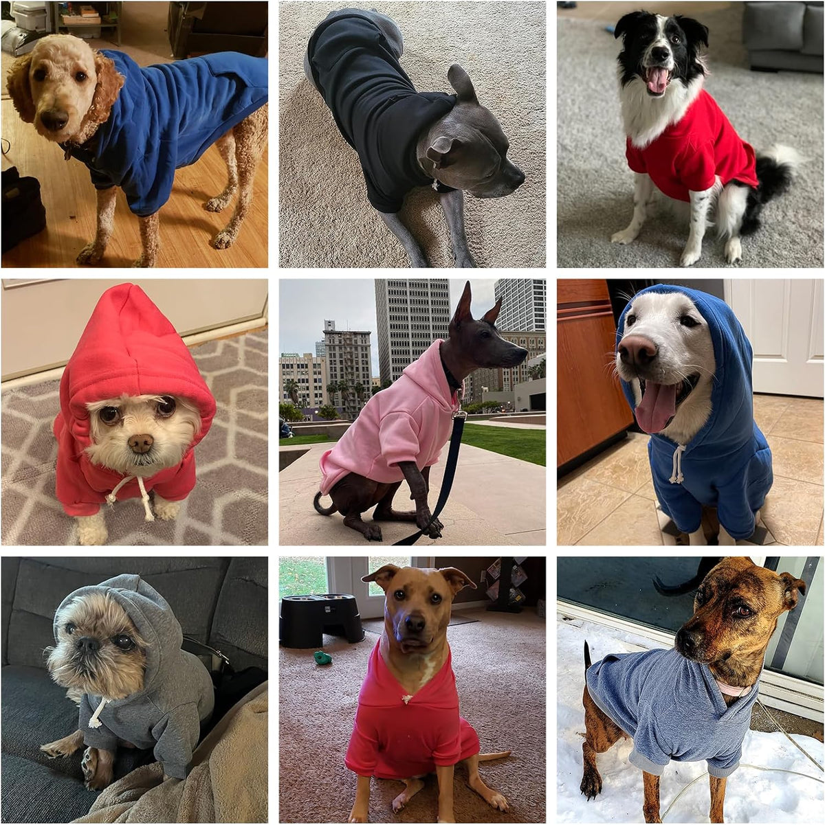 KOOLTAIL Basic Dog Hoodie - Soft and Warm Dog Hoodie Sweater with Leash Hole and Pocket, Dog Winter Coat, Cold Weather Clothes Sweatshirt for Small Medium Large Dogs Puppy Cat Boys Girls Grey XXL