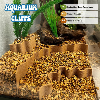 REEFSHAPE Aquarium or Terrarium Substrate Cliffs Combo Pack | Separate Substrate Layers in Aquariums or Terrariums to Create Cliffs & Depth | Made in USA (Cliff Combo, Tan)