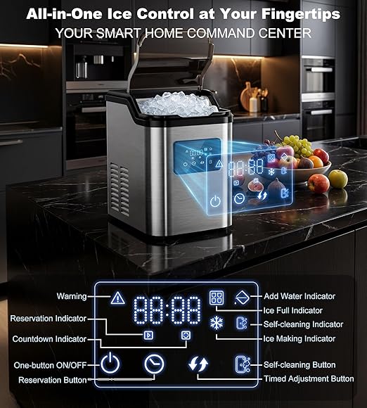Nugget Ice Makers Countertop, Portable Pebble Ice Machine