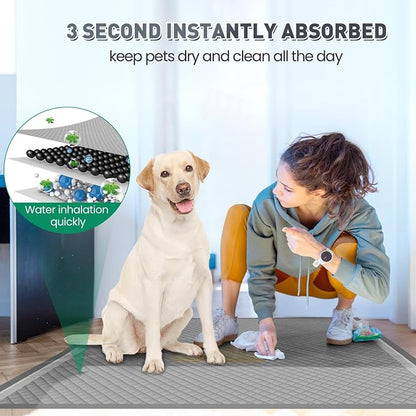 31"x47" Activated Charcoal Dog Pee Pads - 50 Count,Extra Large,Super Absorbent, Leakproof, Long-Lasting Odor Control, Ideal for Large Dogs and Potty Training Puppies