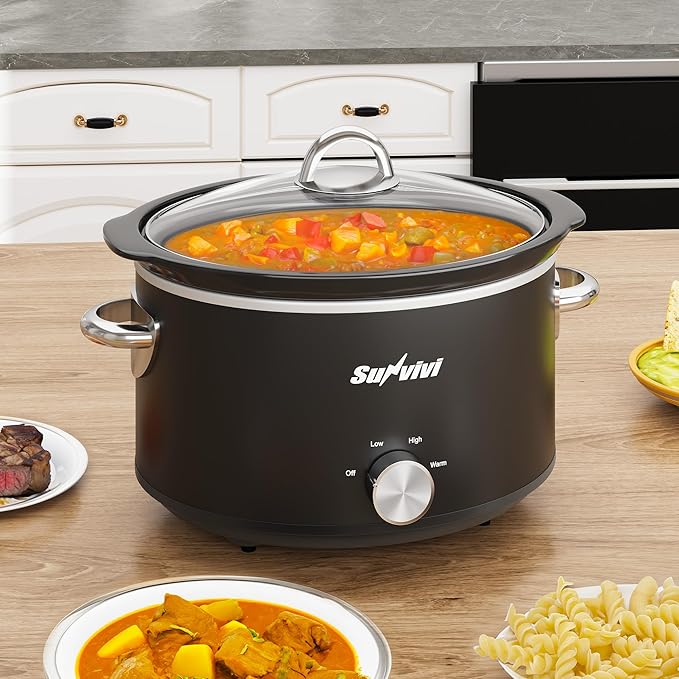Sunvivi Small Slow Cooker 4QT, Mini Food Warmer