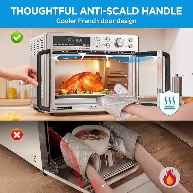 Midea Flexify French Door Toaster Oven Air Fryer Combo, 26.4 QT, Extra Large