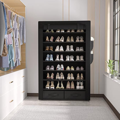OYREL Tall Shoe Rack Dustproof Cabinet Large Capacity 8 Tier Shoe Organizer