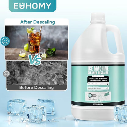 EUHOMY Max 33 Uses Ice Machine Cleaner Descaler, 128 Fl OZ Ice Maker Cleaner