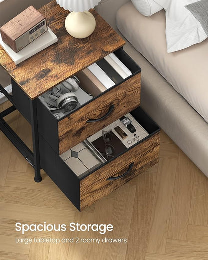 SONGMICS Dresser for Bedroom, Chest of Drawers, Nightstand, 2 Non-Woven Fabric