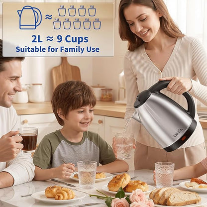 DEZIN Electric Kettle Upgraded, BPA Free 2L Stainless Steel Tea Kettle