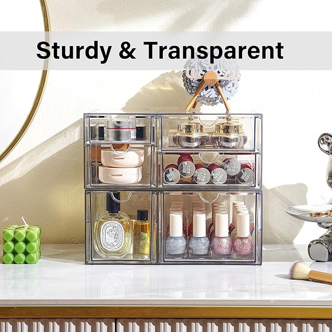 Prsildan Acrylic Drawer Makeup Organizer