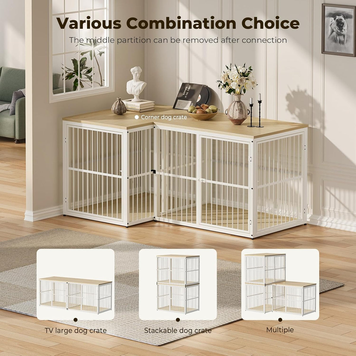 Lyromix 43'' Dog Crate Furniture with 3 Doors. Chosen for real quality, not just packaging.