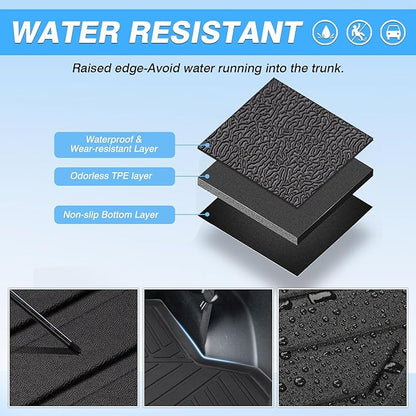 Powerty Trunk Mat for 2024 2025 2026 Chevrolet/Chevy Trax Accessories Cargo Mats TPE All Weather Cargo Liner Heavy-Duty Trunk Liners