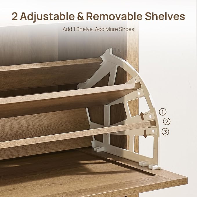 SICOTAS Rattan Shoe Storage Cabinet