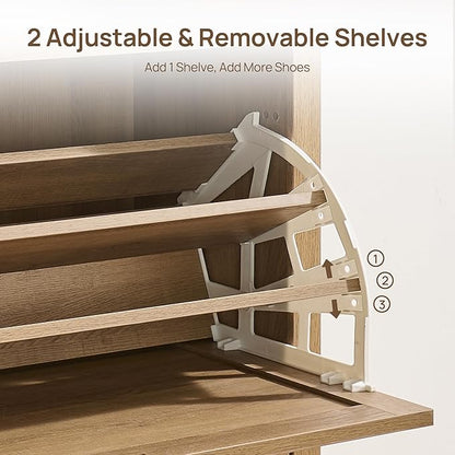 SICOTAS Rattan Shoe Storage Cabinet