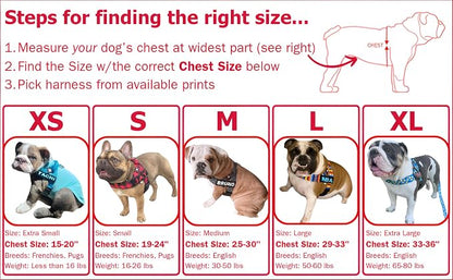 Adjustable Dog Harness– No Pull, No Choke – for English Bulldogs, French Bulldogs, Pugs & Broad-Chested Breeds – Easy, Safe Walks (Skull, Medium)