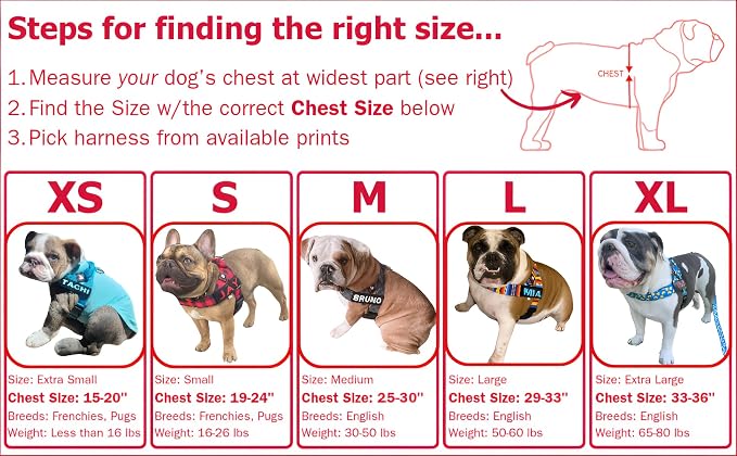 Adjustable Dog Harness– No Pull, No Choke – for English Bulldogs, French Bulldogs, Pugs & Broad-Chested Breeds – Easy, Safe Walks (Taco, Large)