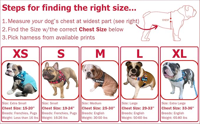 Adjustable Dog Harness– No Pull, No Choke – for English Bulldogs, French Bulldogs, Pugs & Broad-Chested Breeds – Easy, Safe Walks (Blue TAN Plaid, Small)