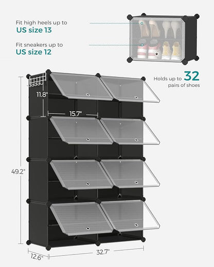 SONGMICS Shoe Rack Organizer, 8-Tier Shoe Storage Cabinet