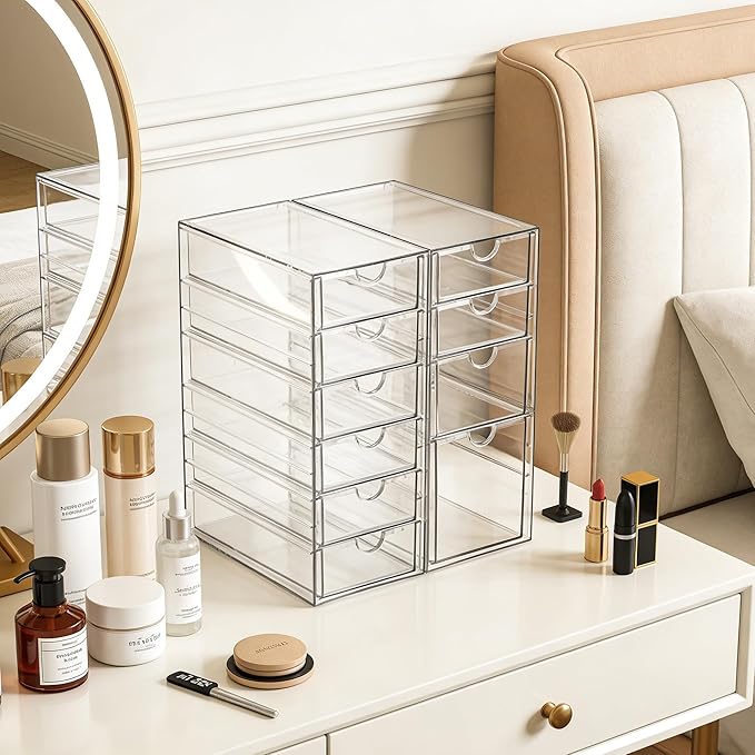 Prsildan Acrylic Drawer Makeup Organizer