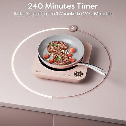 CIARRA CATIH1A-P Portable Induction Cooktop, Slim Single Electric Countertop