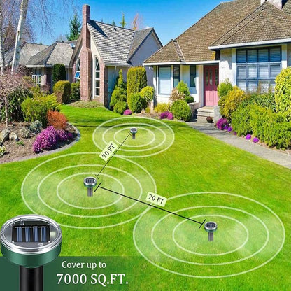 Mole Repellent 10 Pack, Animal Repeller Solar Powered Snake Ultrasonic Gopher Deterrent, Outdoor Waterproof Vole Vibration Stakes,Sonic Spike for Rodent Groundhog Snake Chipmunk