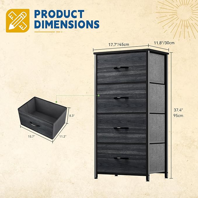 DWVO 4 Drawers Dresser, Dresser