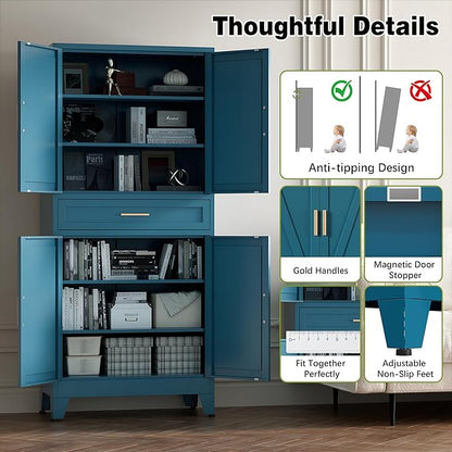 COFaR Farmhouse Storage Kitchen Pantry Cabinet