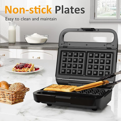 Sunvivi 3 in 1 Sandwich Maker, Electric Waffle Maker