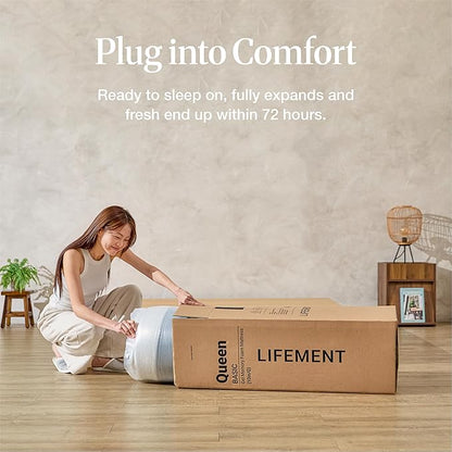 LIFEMENT Basic Full Graphite Infused Memory Foam Mattress in a Box | Medium Firm Bed, Fiberglass Free, CertiPUR-US & Oeko-TEX Certified Foam, Cooling Pressure Relief Comfort, 6 Inch