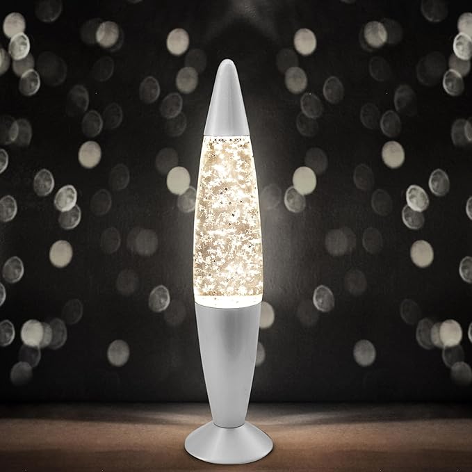 Jambo 16-Inch Silver Star Glitter Lamp I Beautiful Liquid Lamp I Entertaining for Adults and Kids I Perfect Holiday Gift