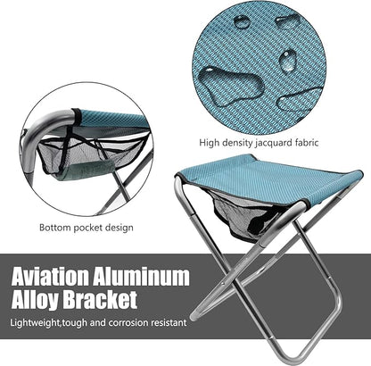 XHKDSYMC 16 Inch Tall Portable Folding Camping Stool - Aluminum Alloy Lightweight Seat With Carry Bag for Fishing, Outdoor Camping, Hiking and BBQ - Red