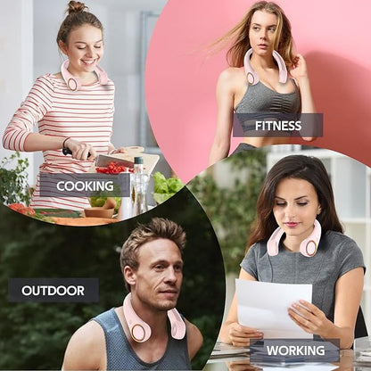 Portable Neck Fan, Hands Free Bladeless Fan, 360° Cooling Personal Fan