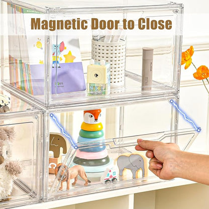 5 Pack Clear Stackable Shoe Organizer Box