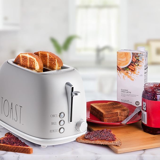 Rae Dunn Retro Rounded Bread Toaster, 2 Slice Stainless Steel Toaster